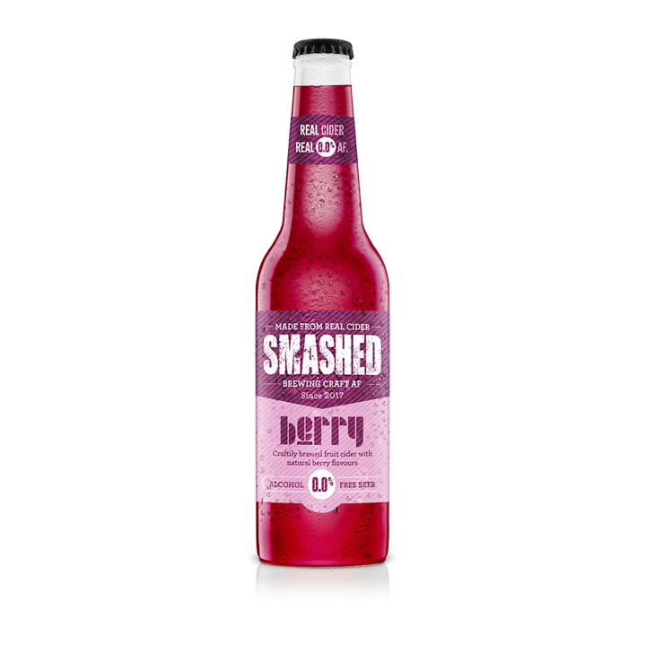 Award Winning Smashed Craft Berry Cider 0.0% AF Bottle 330ml x 12