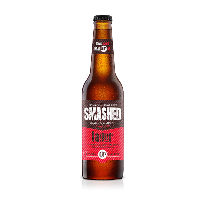 Award Winning Smashed Drinks Craft Lager 0.0% AF Bottle 330ml x 12