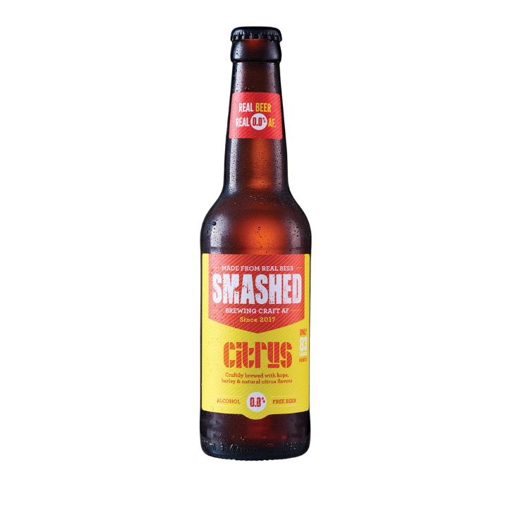 Award Winning Smashed Craft Citrus Beer 0.0% AF Bottle 330ml x 12