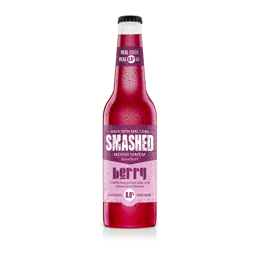 Award Winning Smashed Craft Berry Cider 0.0% AF  Bottle 330ml x 12