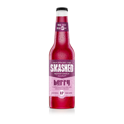 Award Winning Smashed Craft Berry Cider 0.0% AF  Bottle 330ml x 12