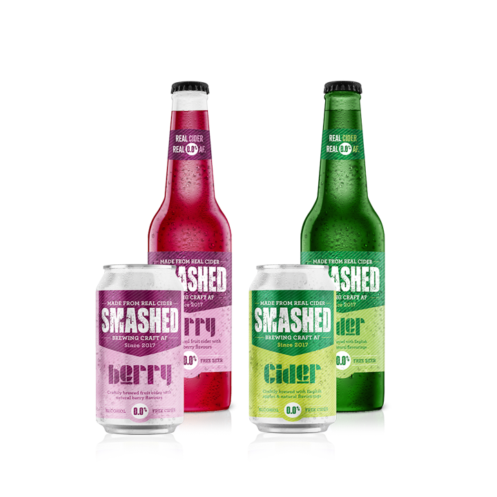 Award Winning Smashed Craft Berry Cider 0.0% AF  Bottle 330ml x 12