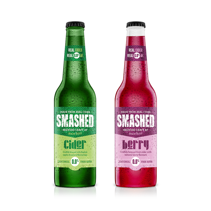 Award Winning Smashed Craft Berry Cider 0.0% AF  Bottle 330ml x 12