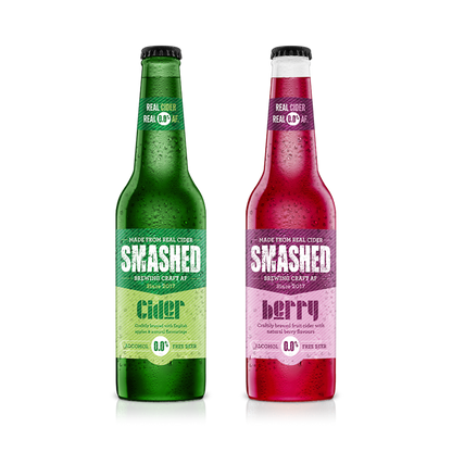 Award Winning Smashed Craft Berry Cider 0.0% AF  Bottle 330ml x 12