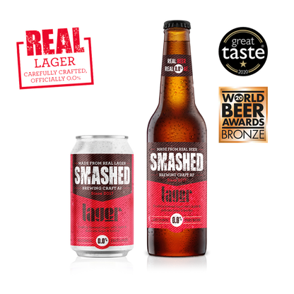 Award Winning Smashed Drinks Craft Lager 0.0% AF Bottle 330ml x 12